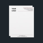 Business Letterhead Your Logo Name Address Info<br><div class="desc">Your Colors and Font - Simple Personalized Business Office Letterhead with Logo - Add Your Company Logo - Image or QR Code - Photo / Business Name - Company / Address - Contact Information - Resize and move or remove and add elements / image with Customization tool. Choose / add...</div>