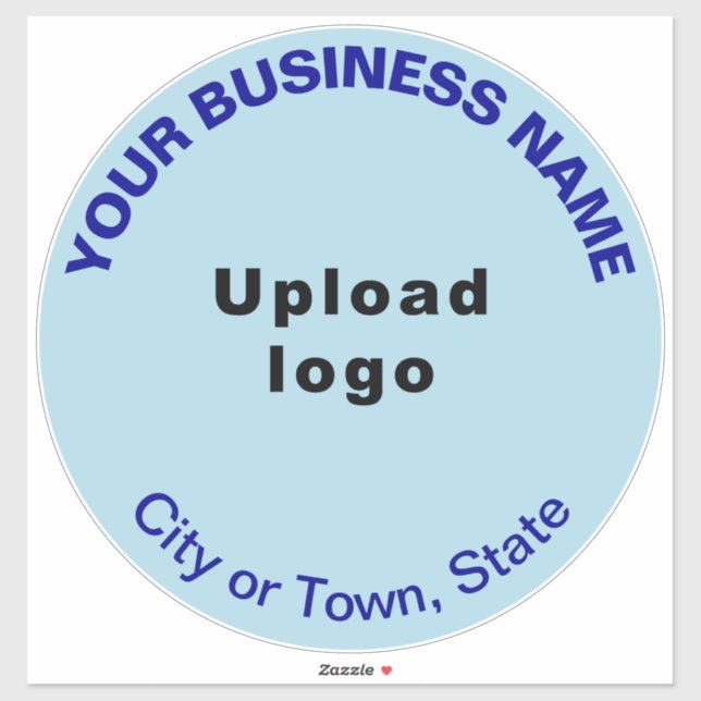 Business Light Blue Color Round Shape Vinyl Sticker (Sheet)