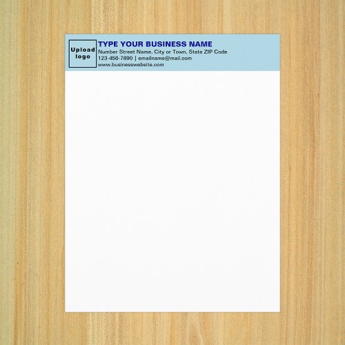 Business Light Blue Letterhead on Paper Sheet