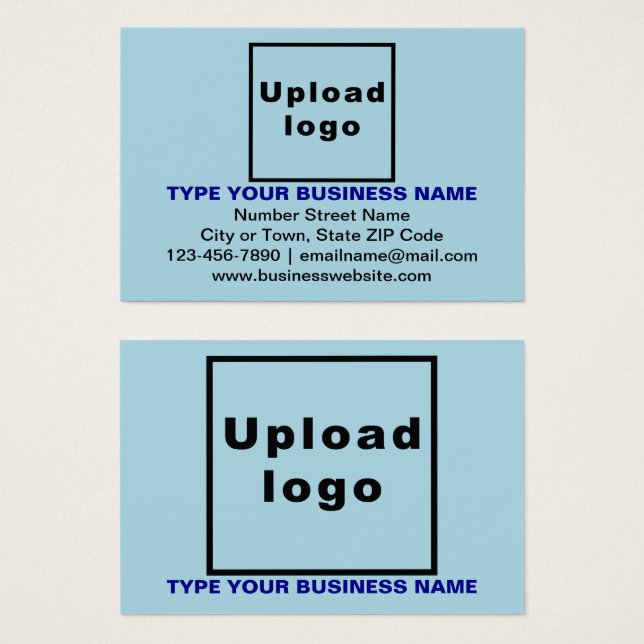 Business Light Blue Rectangle Profile Card (Front & Back)