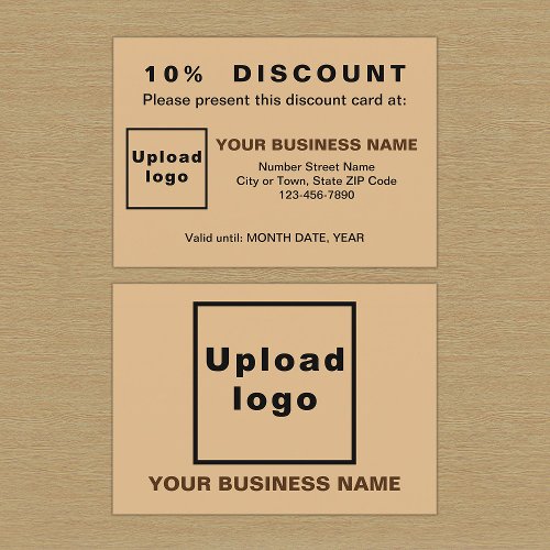 Business Light Brown Discount Card