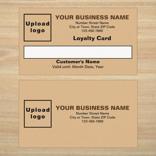 Business Light Brown Flat Loyalty Card