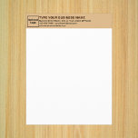 Business Light Brown Letterhead on Paper Sheet<br><div class="desc">Paper sheet with customizable heading. Paper sheet as letterhead. Customize the heading by uploading your business logo, typing your business or company name, address, phone number, e-mail and website or social media page. Paper sheet with your business name on heading to advertise your business or promote your brand name to...</div>