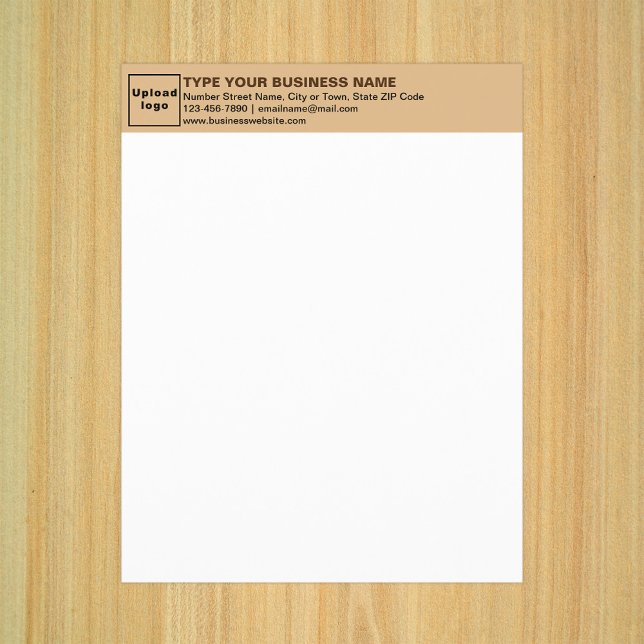 Business Light Brown Letterhead on Paper Sheet (Business light brown letterhead on paper sheet.)