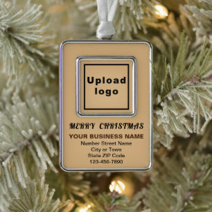 Business Light Brown Portrait Rectangle Framed Christmas Ornament