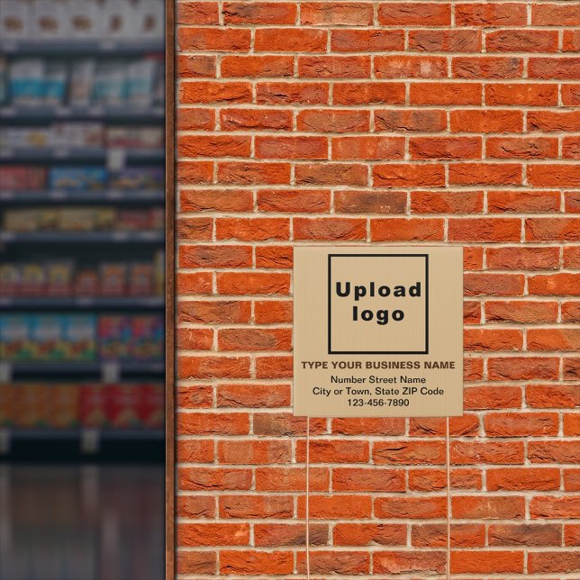 Business Light Brown Small Square Yard Sign (Advertise your business. Your business brand on light brown square yard sign.)