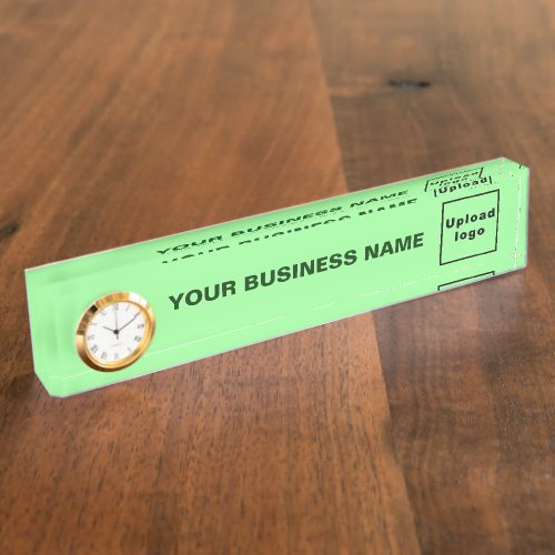 Business Light Green Acrylic With Clock Desk Name Plate