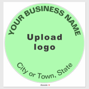 Business Light Green Color Round Shape Vinyl Sticker