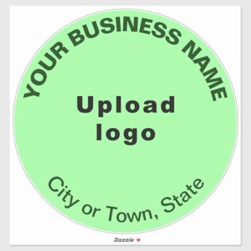 Business Light Green Color Round Shape Vinyl Sticker