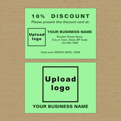 Business Light Green Discount Card