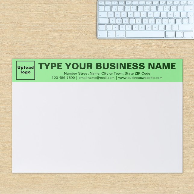 Business Light Green Heading Large Tearaway Paper Pad (Build brand name awareness. Your business brand on light green heading of large tearaway paper pad.)