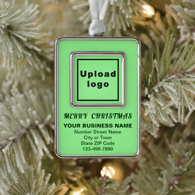 Business Light Green Portrait Rectangle Framed Christmas Ornament (Tree)
