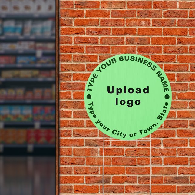 Business Light Green Round Yard Sign (Advertise your business. Your business brand on light green round yard sign.)