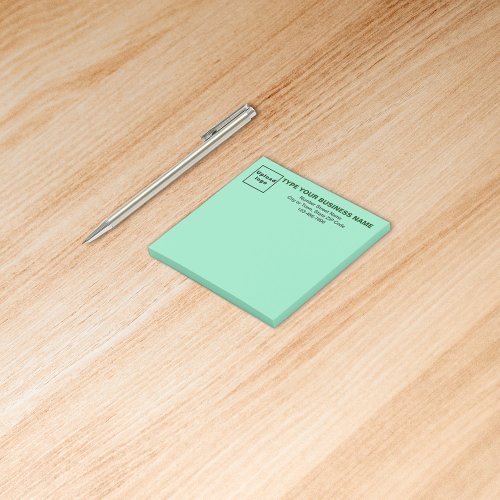 Business Light Teal Square post it note
