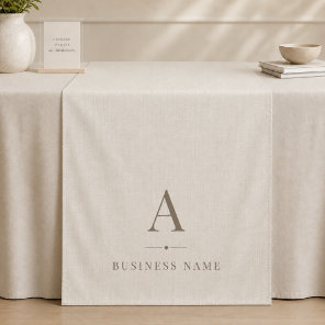 Business Linen Monogram Table Runner Banner Tapestry