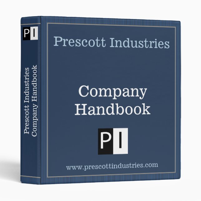 Business Lines Blue Company Notebook 3 Ring Binder (Front/Spine)