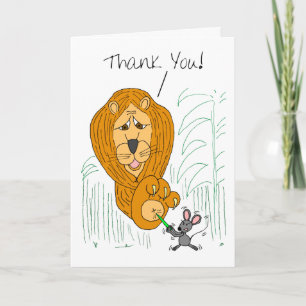 Business Lion Thorn Letterpress Thank You Card