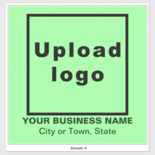 Business Location, Light Green Large Square Vinyl Sticker