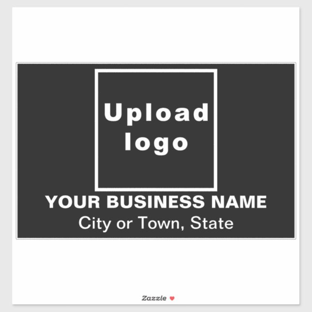 Business Location on Black Large Rectangle Vinyl Sticker (Sheet)