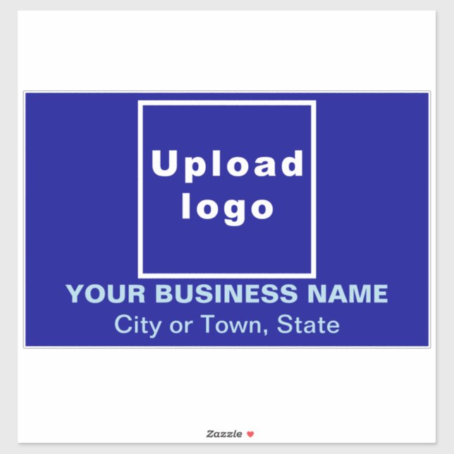Business Location on Blue Large Rectangle Vinyl Sticker (Sheet)