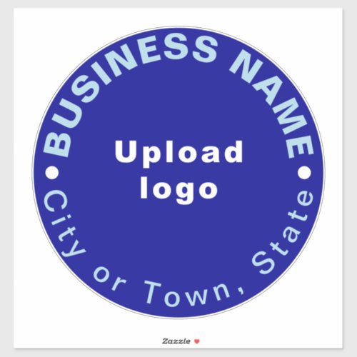 Business Location on Blue Large Round Vinyl Sticker