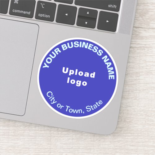 Business Location on Blue Round Vinyl Sticker