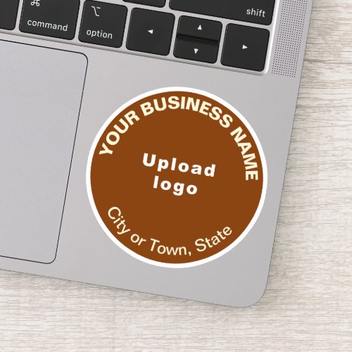 Business Location on Brown Round Vinyl Sticker