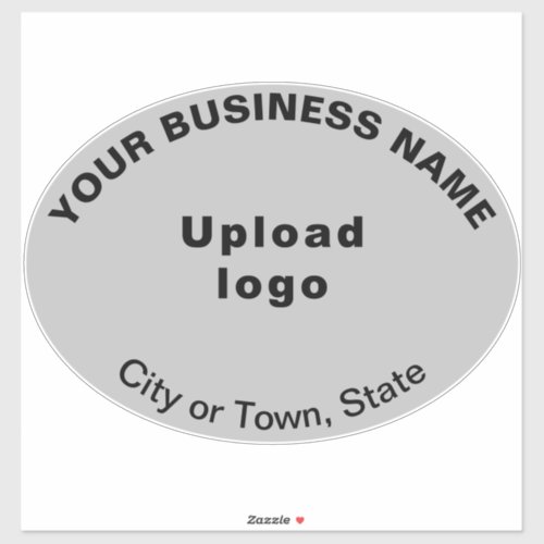 Business Location on Gray Large Oval Shape Vinyl Sticker