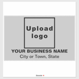 Business Location on Gray Large Rectangle Vinyl Sticker