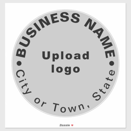 Business Location on Gray Large Round Vinyl Sticker