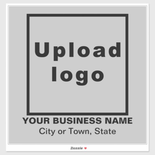 Business Location on Gray Large Square Vinyl Sticker