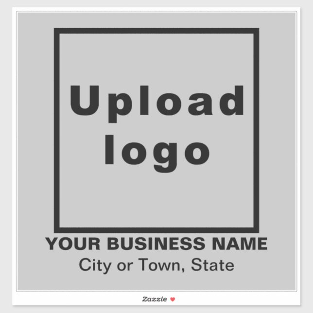Business Location on Gray Large Square Vinyl Sticker (Sheet)
