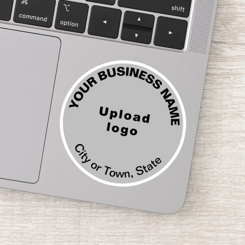 Business Location on Gray Round Vinyl Sticker