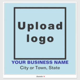 Business Location on Light Blue Large Square Vinyl Sticker