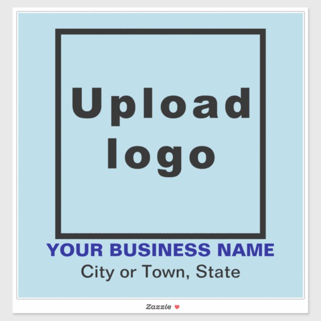 Business Location on Light Blue Large Square Vinyl Sticker (Sheet)