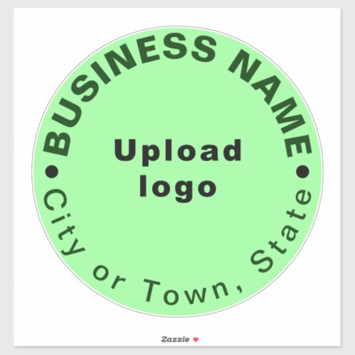 Business Location on Light Green Large Round Vinyl Sticker