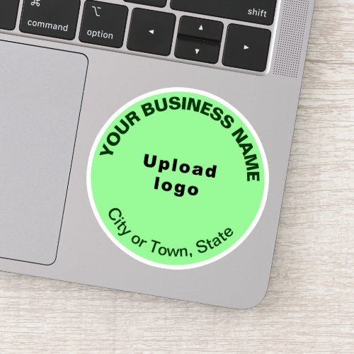Business Location on Light Green Round Vinyl Sticker
