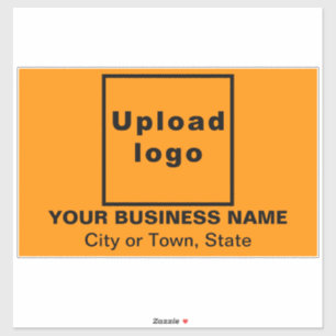 Business Location on Orange Large Rectangle Vinyl Sticker