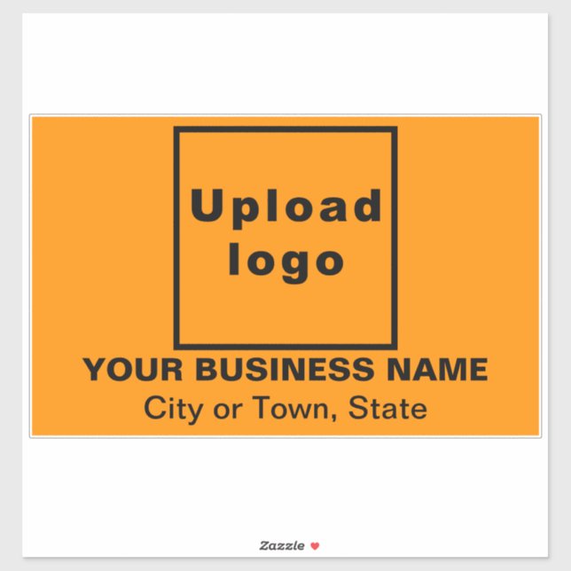 Business Location on Orange Large Rectangle Vinyl Sticker (Sheet)