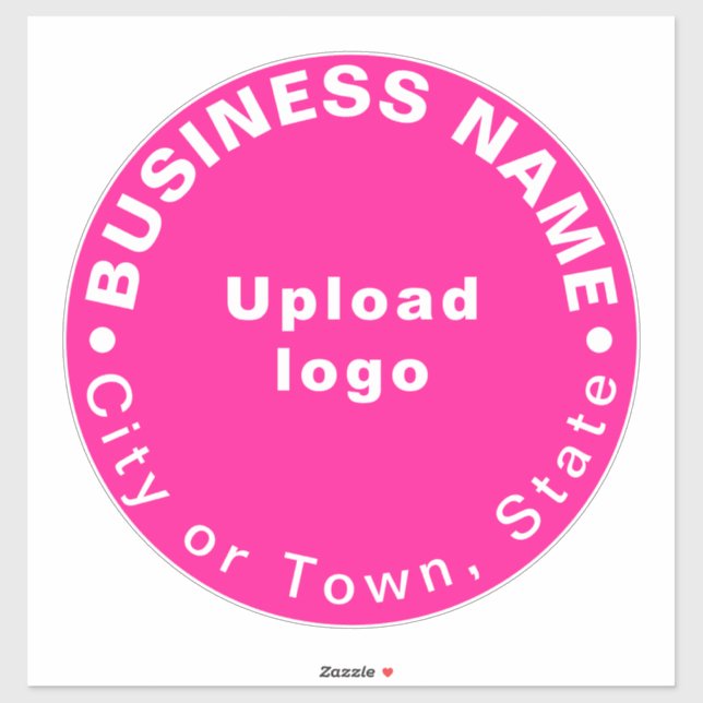 Business Location on Pink Large Round Vinyl Sticker (Sheet)