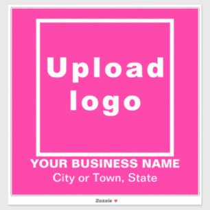 Business Location on Pink Large Square Vinyl Sticker