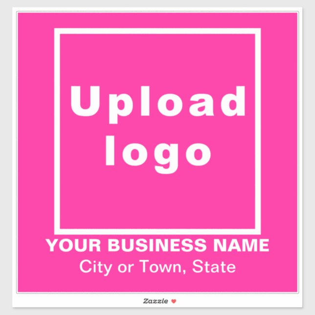 Business Location on Pink Large Square Vinyl Sticker (Sheet)