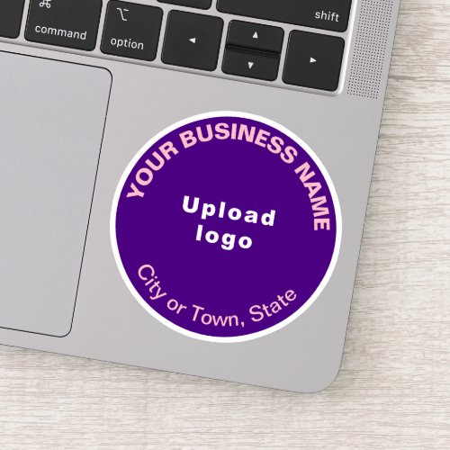 Business Location on Purple Round Vinyl Sticker