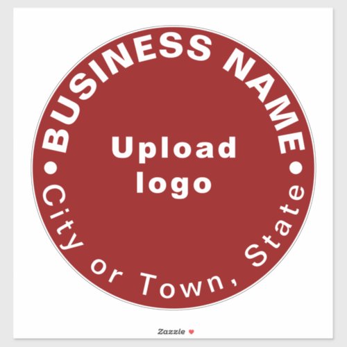 Business Location on Red Large Round Vinyl Sticker