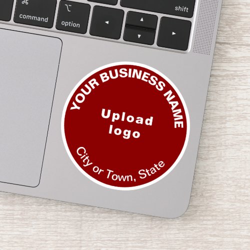 Business Location on Red Round Vinyl Sticker