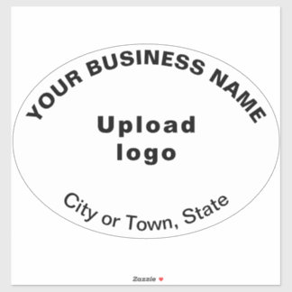 Business Location on White Large Oval Shape Vinyl Sticker