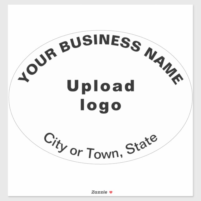 Business Location on White Large Oval Shape Vinyl Sticker (Sheet)
