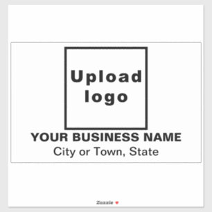 Business Location on White Large Rectangle Vinyl Sticker