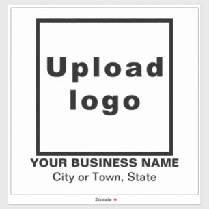Business Location on White Large Square Vinyl Sticker