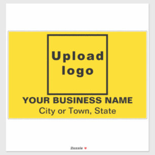 Business Location on Yellow Large Rectangle Vinyl Sticker